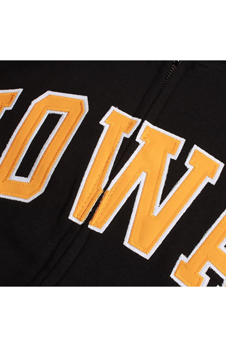 COLOSSEUM Women's Stadium Athletic Black Iowa Hawkeyes Arched Name Full-Zip Hoodie, Alternate, color, Black