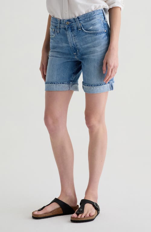 AG AG EX-BOYFRIEND DISTRESSED CUFFED DENIM BERMUDA SHORTS 