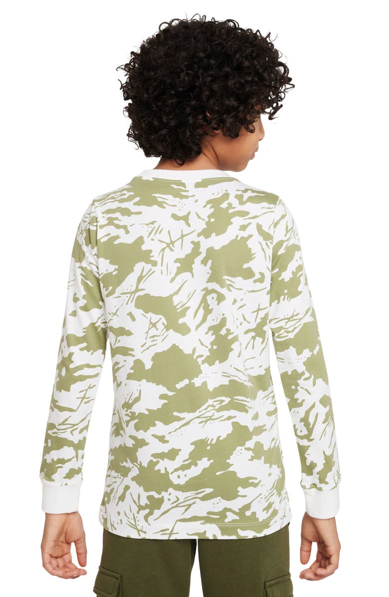 Nike Kids' Sportswear Camo Long Sleeve T-Shirt, Alternate, color, 