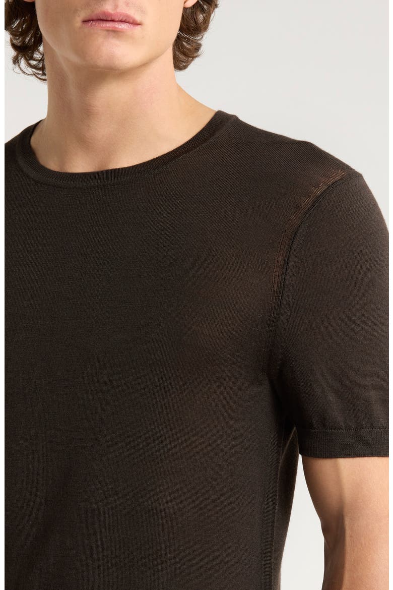 Aulton Short Sleeve Wool Blend Sweater, Alternate, color, DARK BROWN