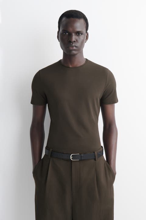 Slim-fit Cotton Crepe Lightweight T-shirt