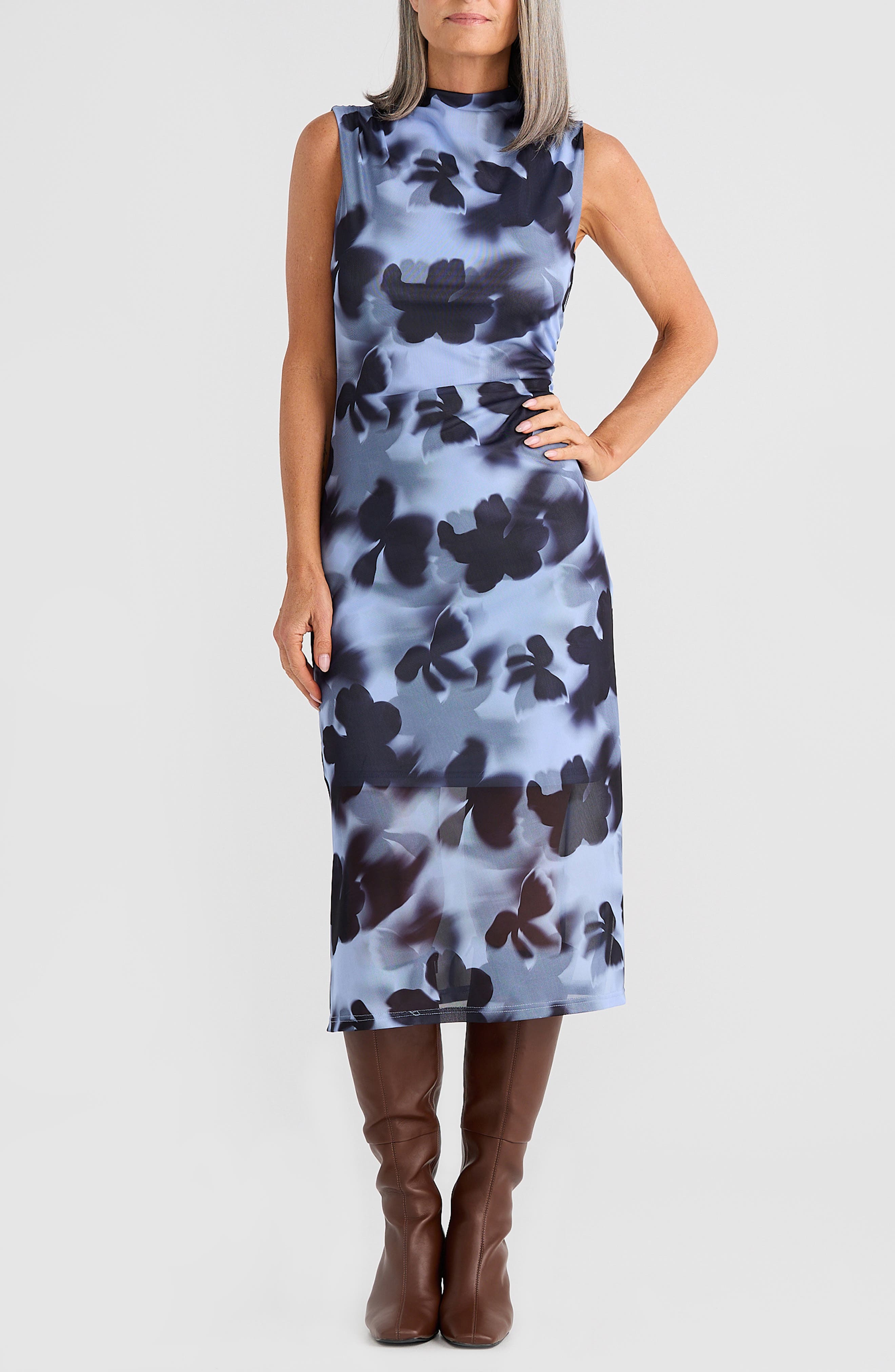selected BLUE ABSTRACT FLORAL