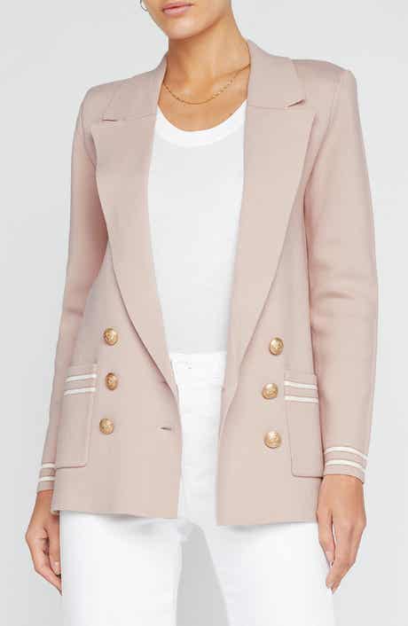 Eileen Metallic Stripe Tipped Sweater Blazer