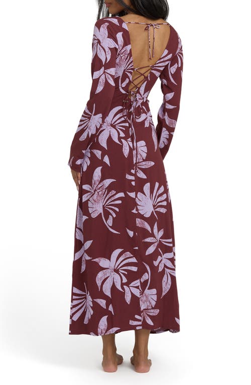 Billabong Romance You Long Sleeve Maxi Dress In Multi