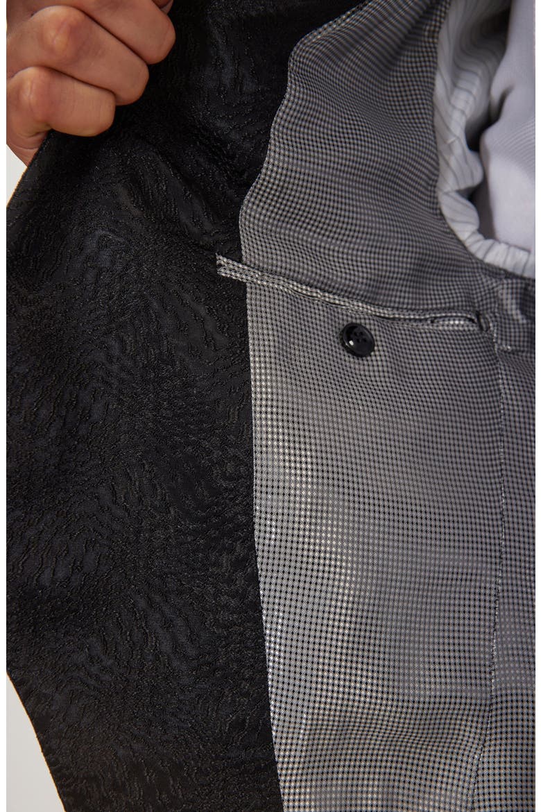 Satin Embellished Tuxedo Jacket, Alternate, color, BLACK