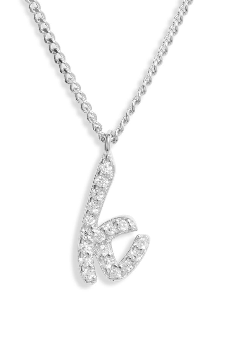 Argento Vivo Sterling Silver Script Initial Necklace, Main, color,