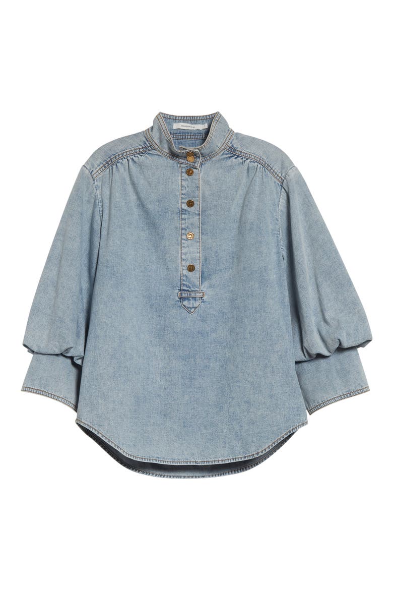 Kindred Spirit Denim Pullover Top, Alternate, color, SEA FOAM