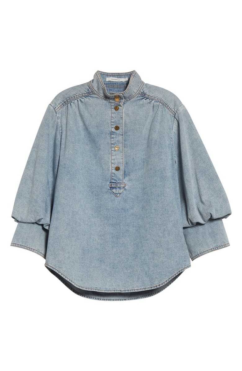 Zimmermann Kindred Spirit Denim Pullover Top, Alternate, color, Sea Foam