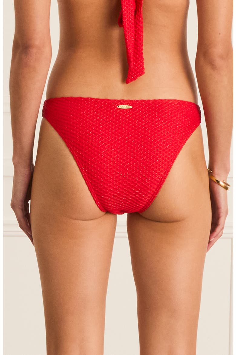Dipped Front Presley Cheeky Pant Bikini Bottom, Alternate, color, Red