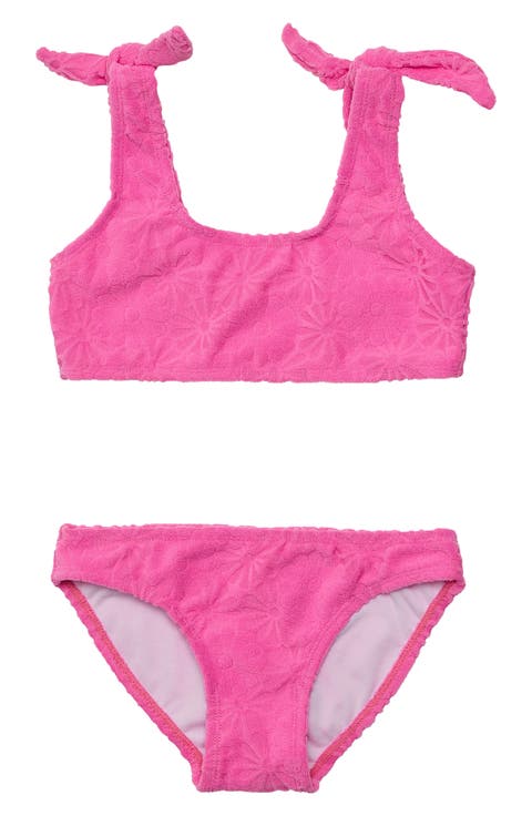 Kids' Bubblegum Bloom Crop Two-Piece Swimsuit (Little Kid)