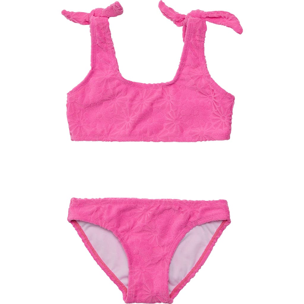 Snapper Rock Kids' Bubblegum Bloom Crop Two-Piece Swimsuit in Pink  product