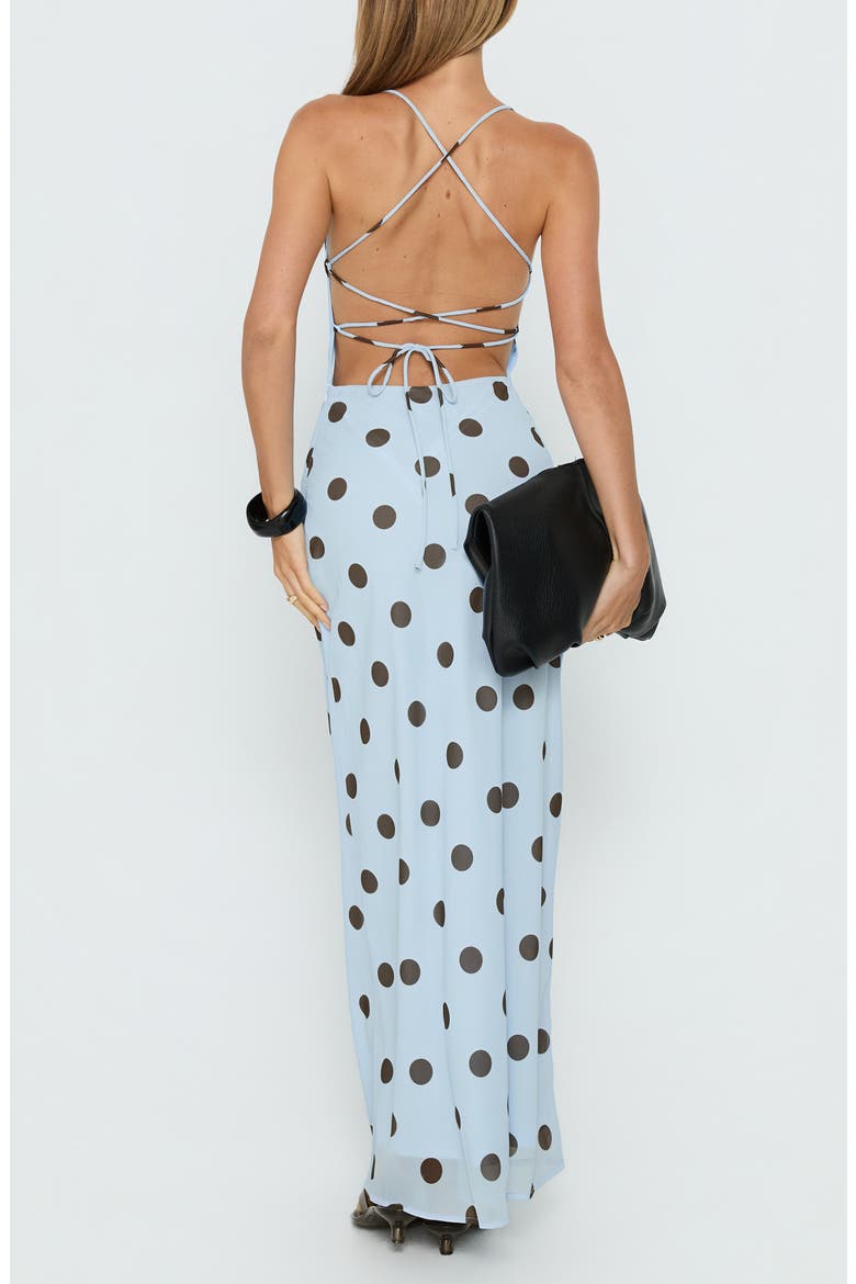 Celena Polka Dotted Maxi Dress, Alternate, color, BLUE POLKA DOT