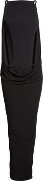 Courrèges Draped Wool Stretch Crepe Cutout Dress