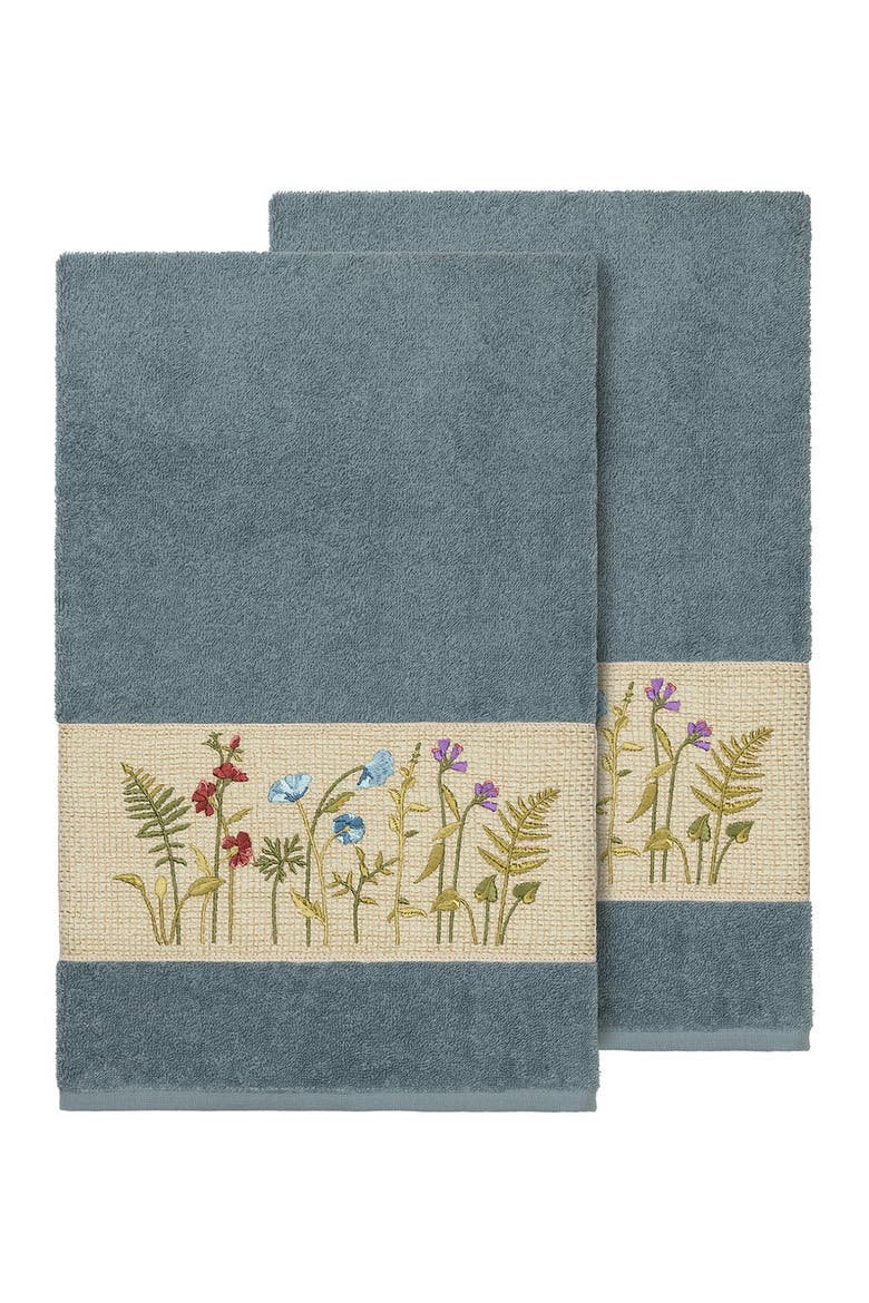 Serenity Embellished Bath Towel - Set of 2 - Teal, Alternate, color, TEAL