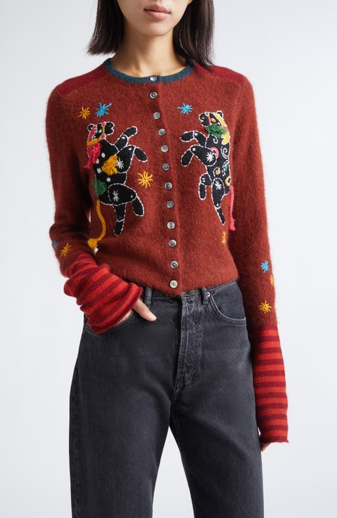 Horse Alpaca Blend Crop Cardigan