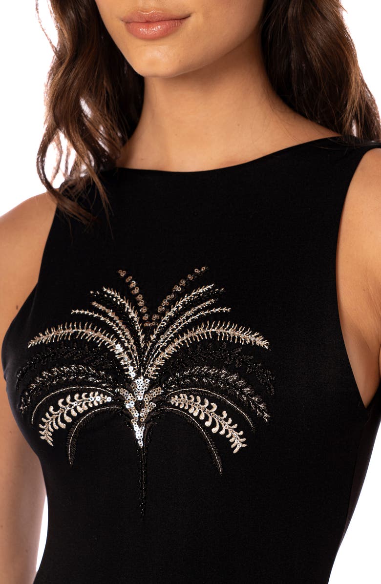 Maaji Midnight Palm Atenea Reversible One-Piece Swimsuit, Alternate, color, Black