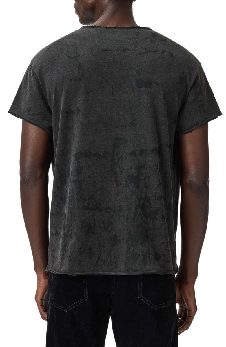 John Varvatos Relaxed Fit Raw Edge Organic Cotton T-Shirt, Alternate, color, Charcoal