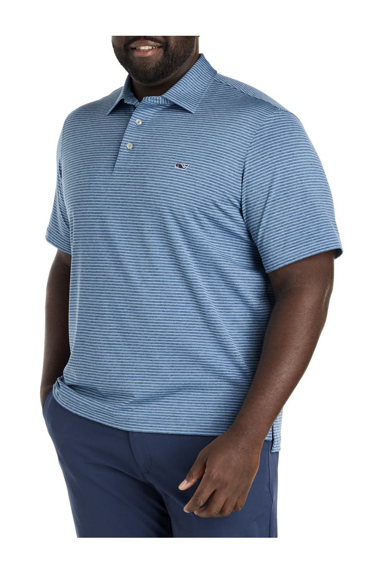 Big & Tall Bradley Striped Striped Sankaty Performance Polo Shirt, Main, color, KEY LARGO