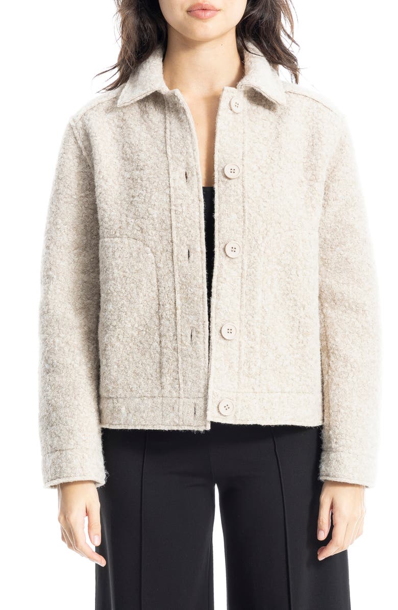 MAX STUDIO Faux Shearling Jacket, Alternate, color, Cream