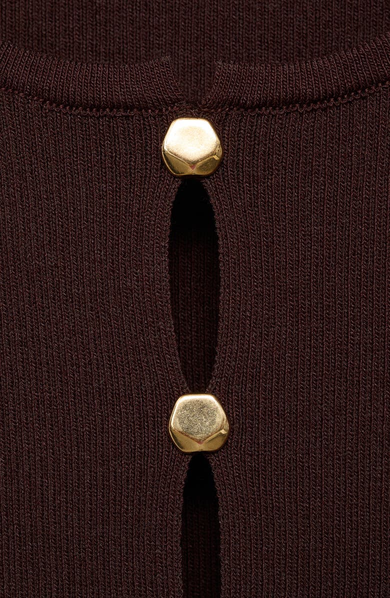 MANGO Knit Sweater Vest, Alternate, color, Brown