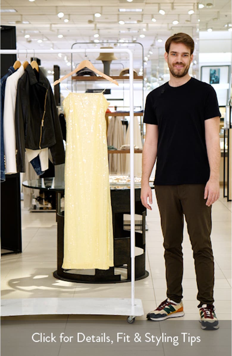 Sequin Strapless Maxi Dress, sales video thumbnail