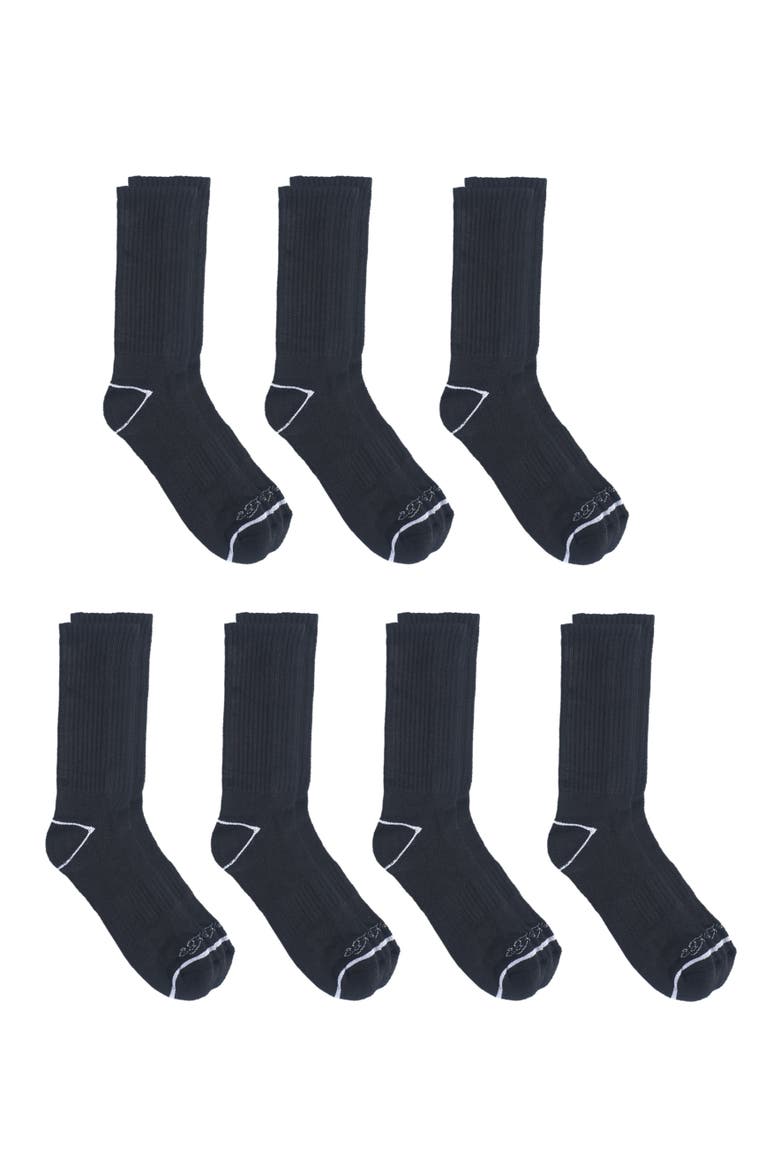 Athletic Half Cushion Crew Sock 7-Pack, Alternate, color, Black
