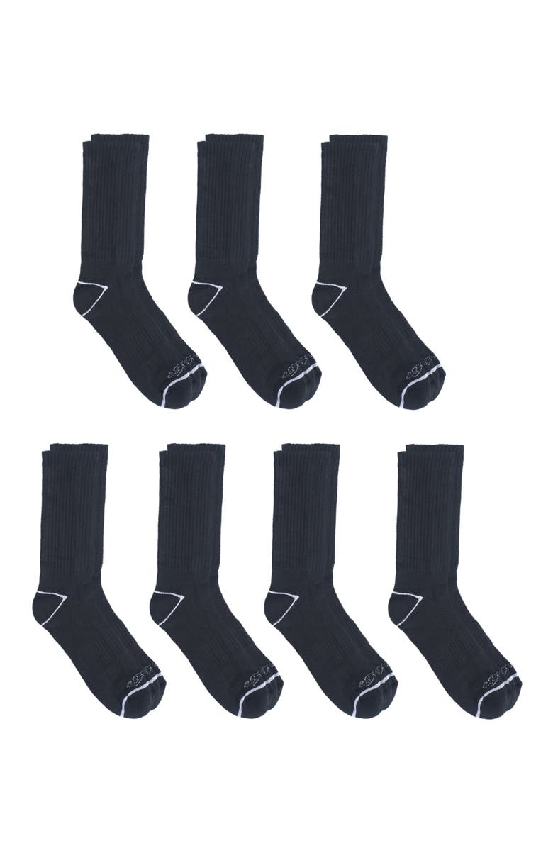 Ed Hardy Athletic Half Cushion Crew Sock 7-Pack, Alternate, color, Black