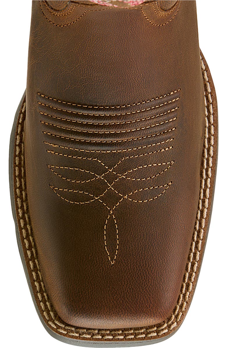 Ariat Round Up StretchFit<sup>™</sup> Wide Square Toe Western Boot, Alternate, color, Sassy Brown