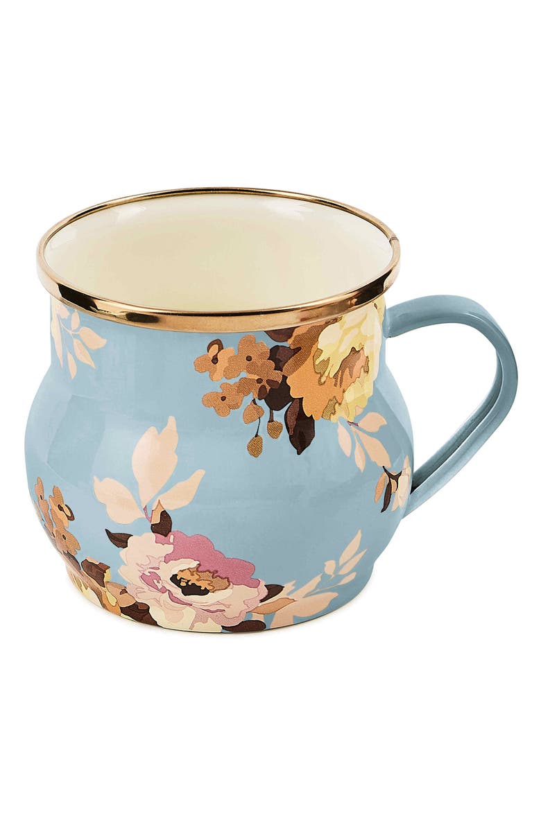MACKENZIE CHILDS Wild Rose Slate Enameled Steel Mug, Main, color, Blue