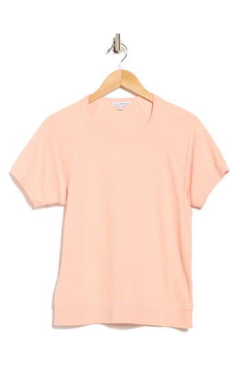 James Perse Short Sleeve Cotton Pullover In Orange