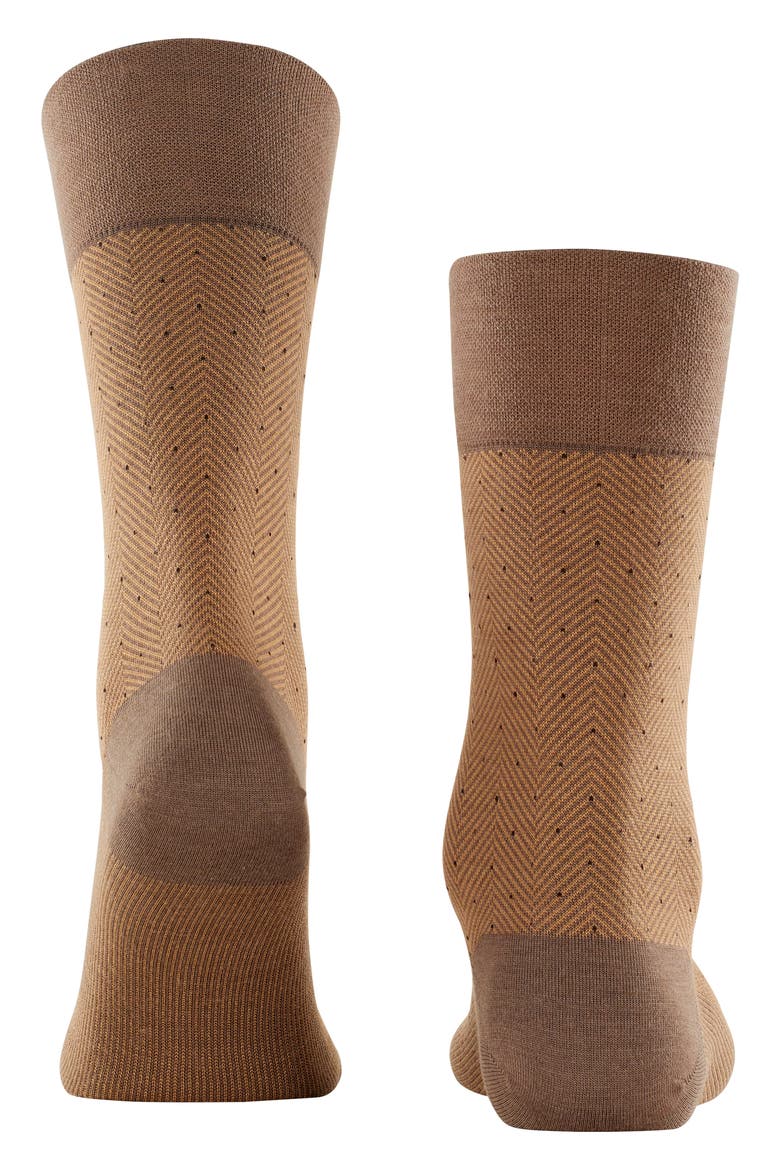 Sensitive Herringbone Wool Blend Socks, Alternate, color, HAZEL