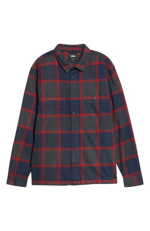 Larkspur Plaid Organic Cotton Flannel Button-Up Shirt