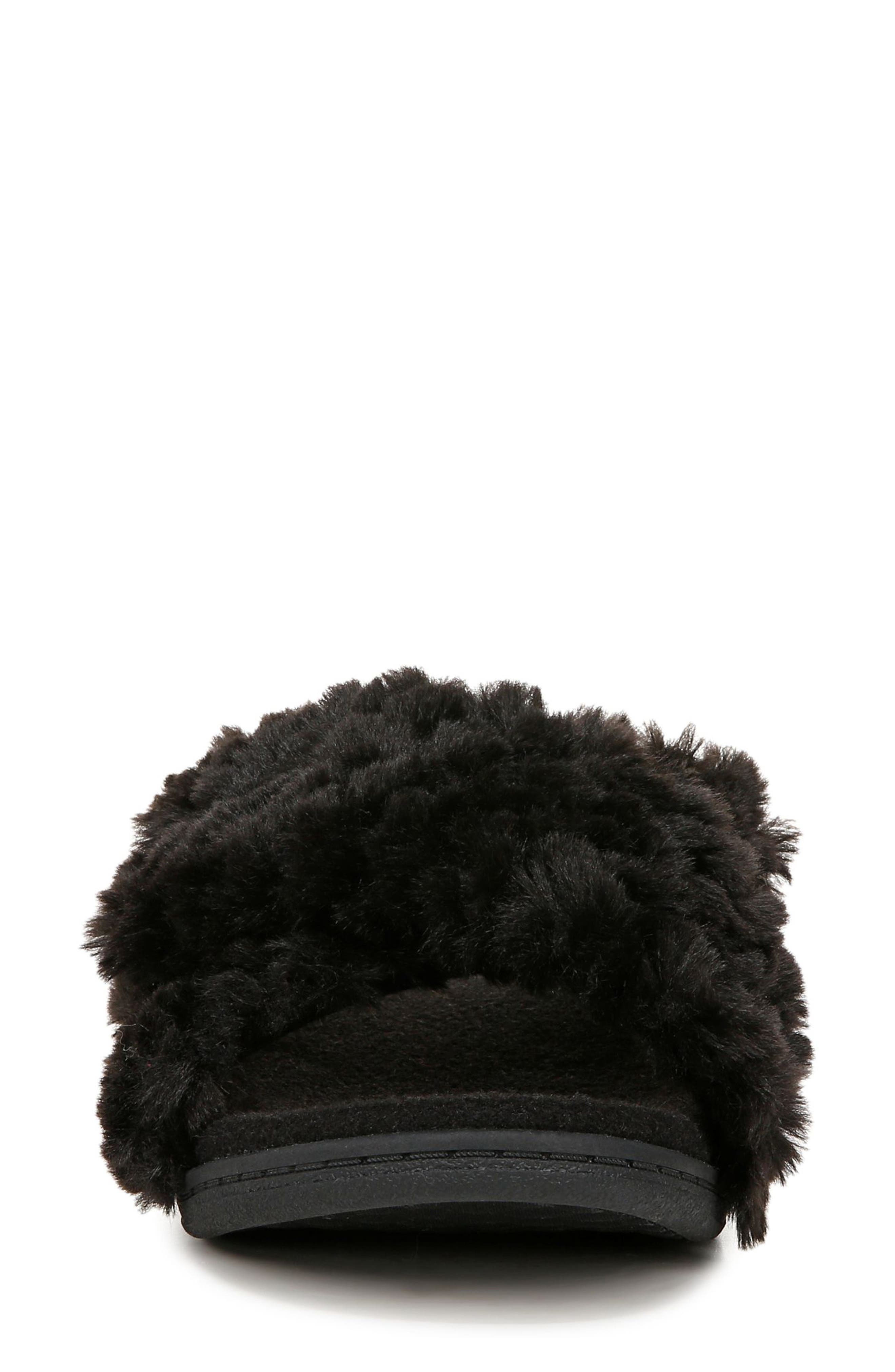 Relax II Plush Slide Sandal, Alternate, color, BLACK