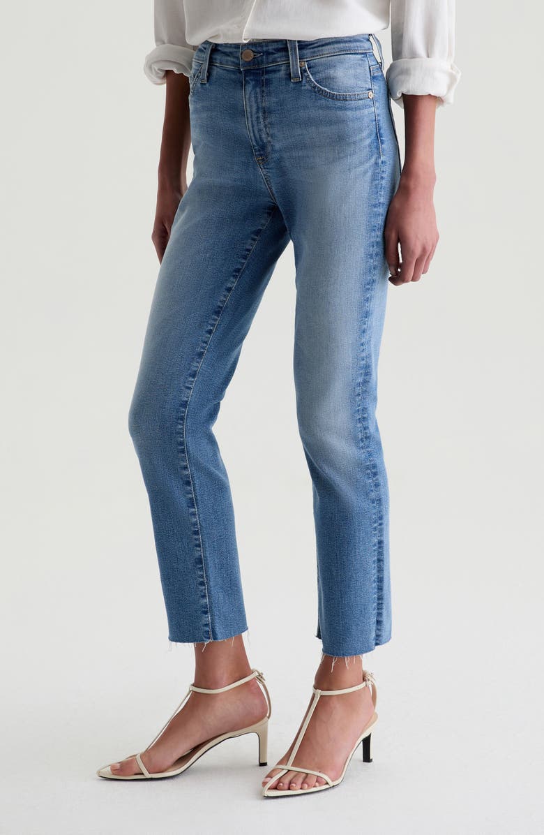 AG Mari Raw Hem Slim Straight Leg Crop Jeans, Alternate, color, 20Y Years Ephemeral