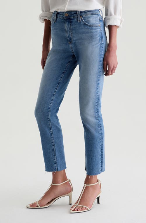 Shop Ag Mari Raw Hem Slim Straight Leg Crop Jeans
