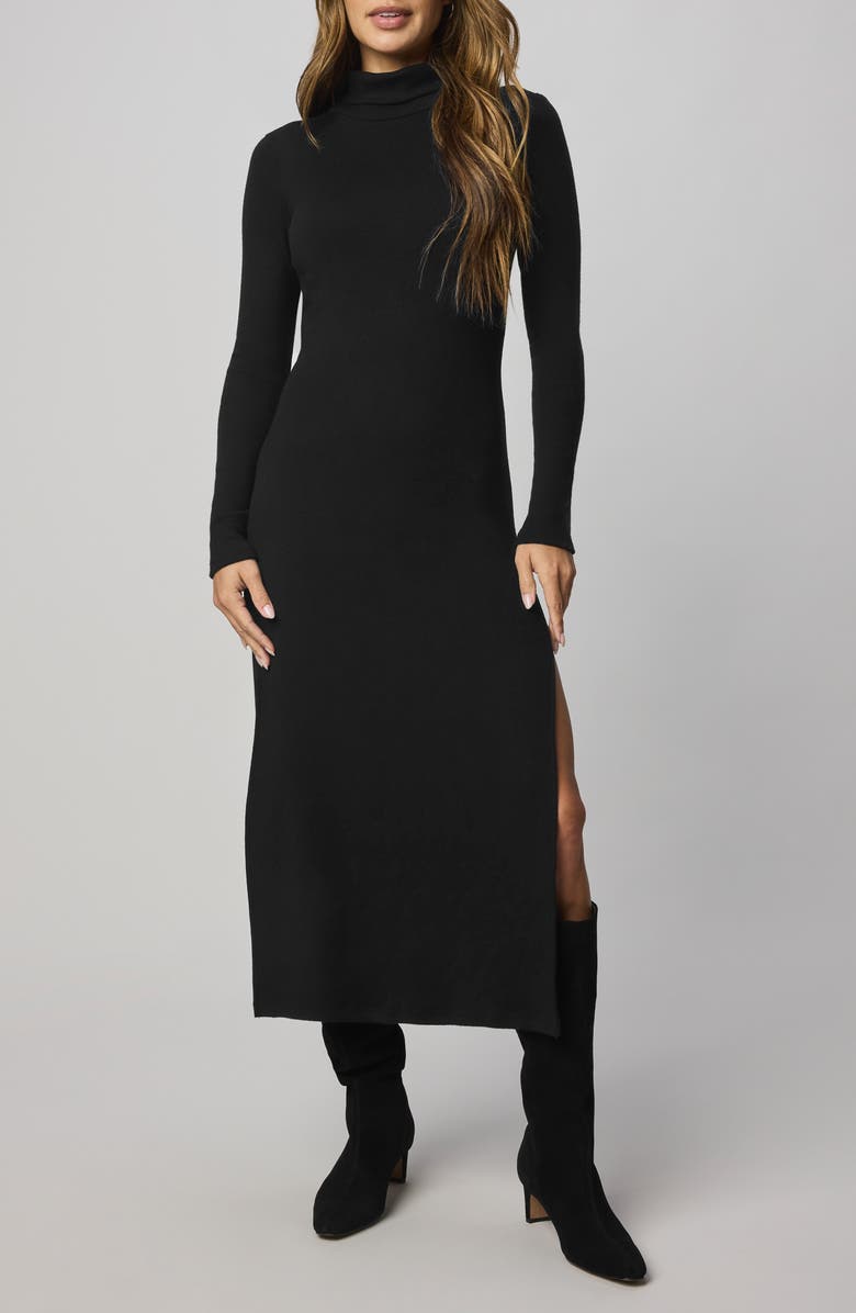 Splendid Rylee Turtleneck Long Sleeve Dress, Main, color, Black