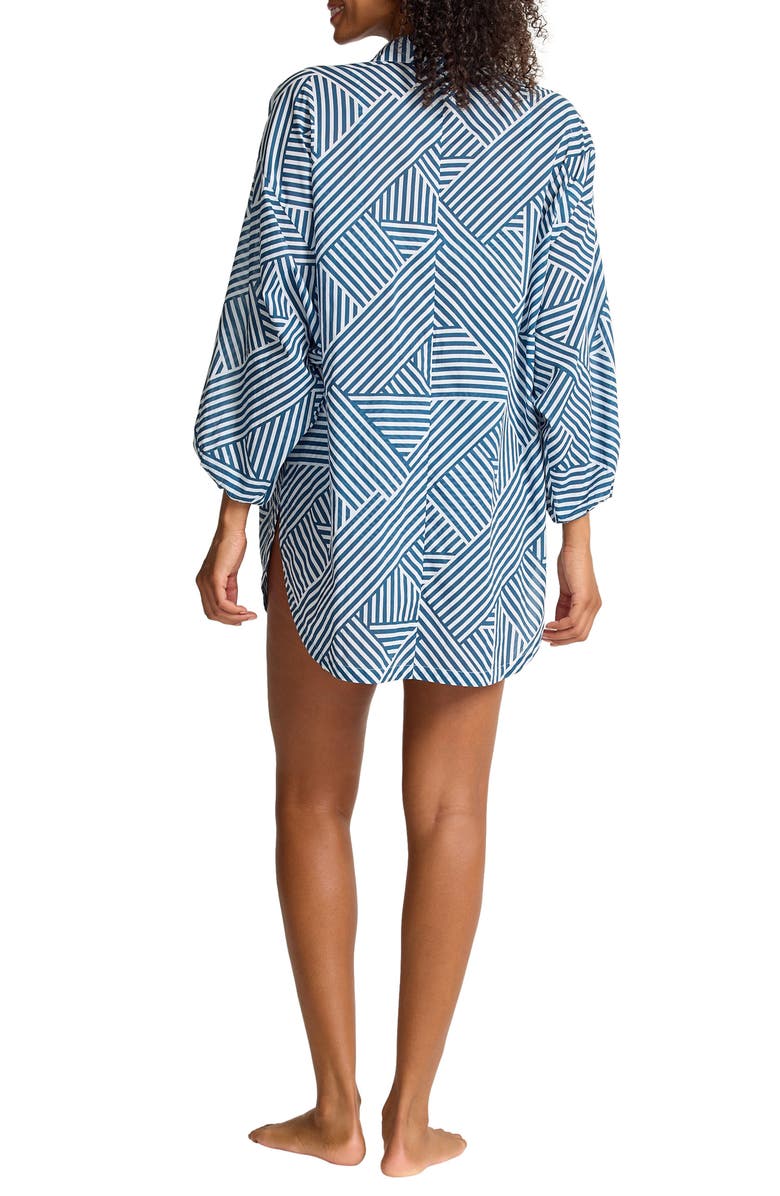 Tommy Bahama Catalina Coast Cotton Cover-Up Boyfriend Shirt, Alternate, color, Indigo Tide
