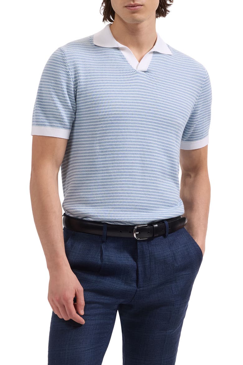 Johnny Collar Stripe Sweater, Main, color, PEACOCK