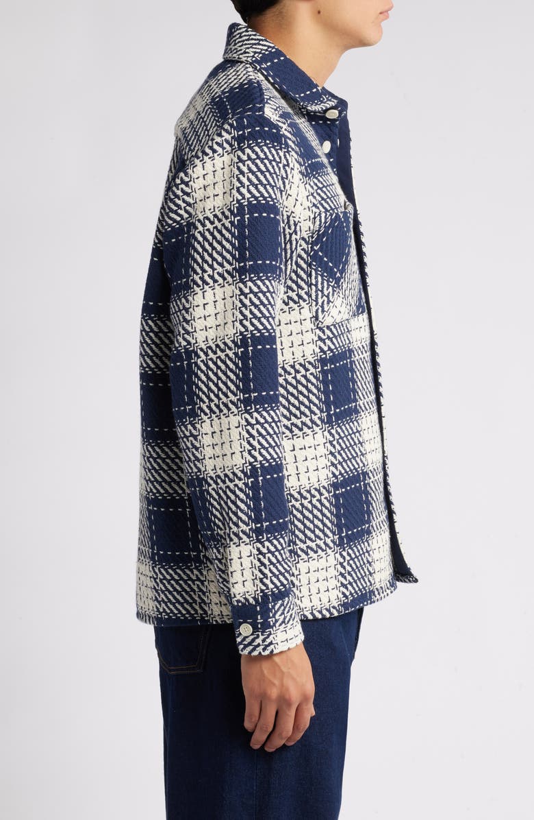 Wax London Whiting Marine Beatnik Button-Up Overshirt, Alternate, color, Marine