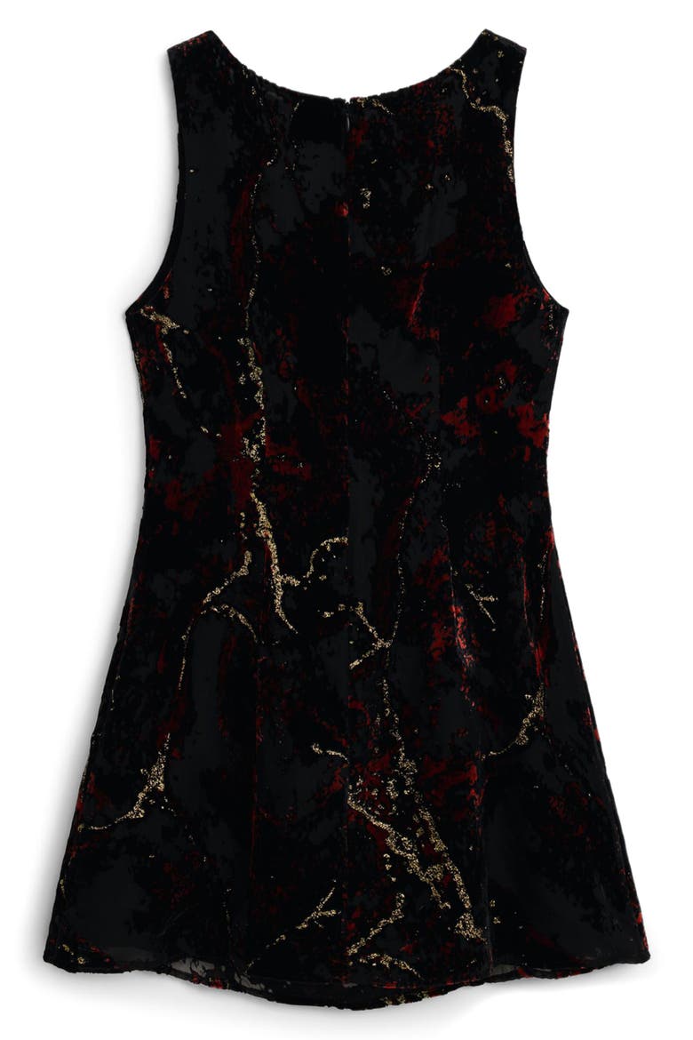Metallic Sleeveless Velvet Dress, Alternate, color, BLACK