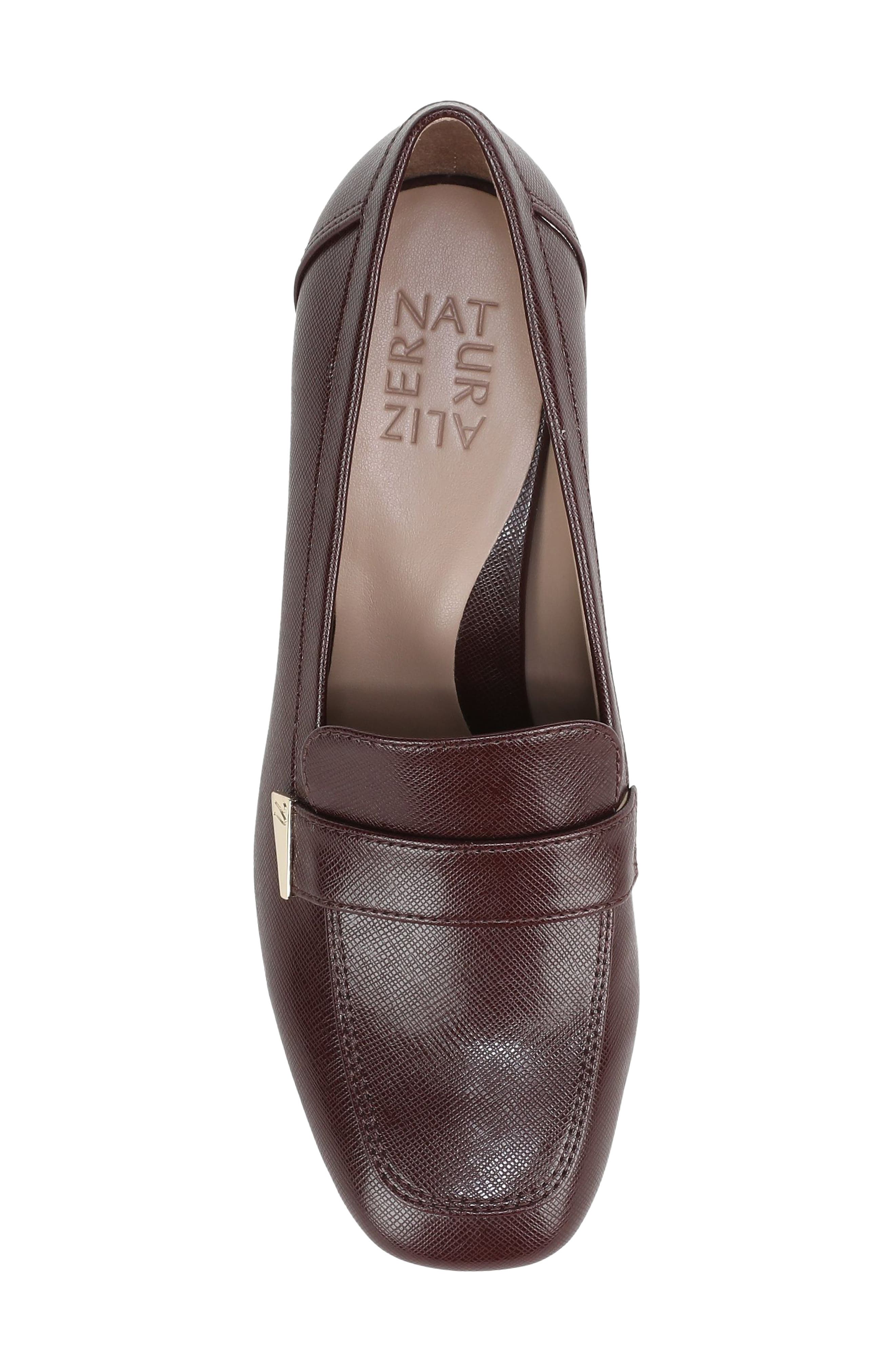 Davi Faux Leather Loafer Pump, Alternate, color, MERLOT RED FAUX LEATHER