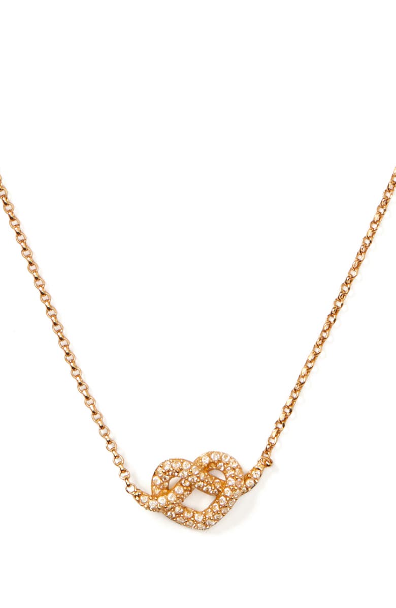 Kate Spade New York pavé pretzel heart pendant necklace, Main, color,