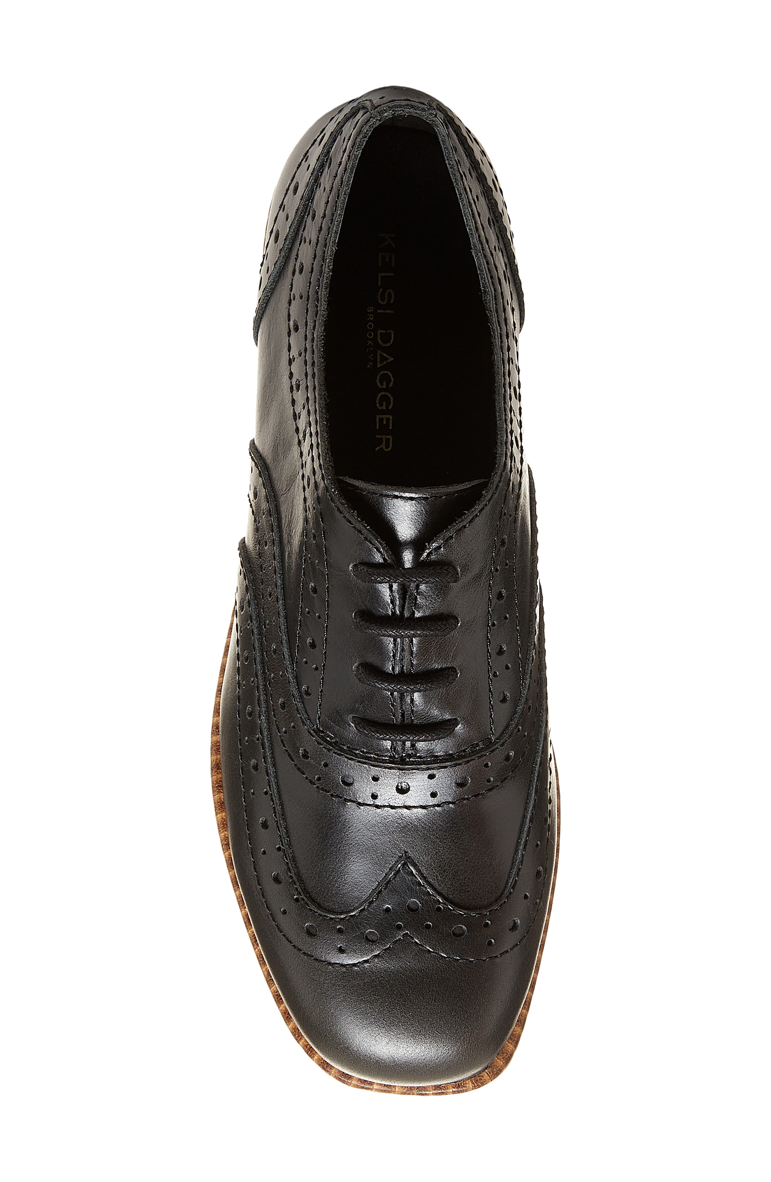 Kelsi Dagger Brooklyn Crest Platform Wingtip Oxford, Alternate, color, Black