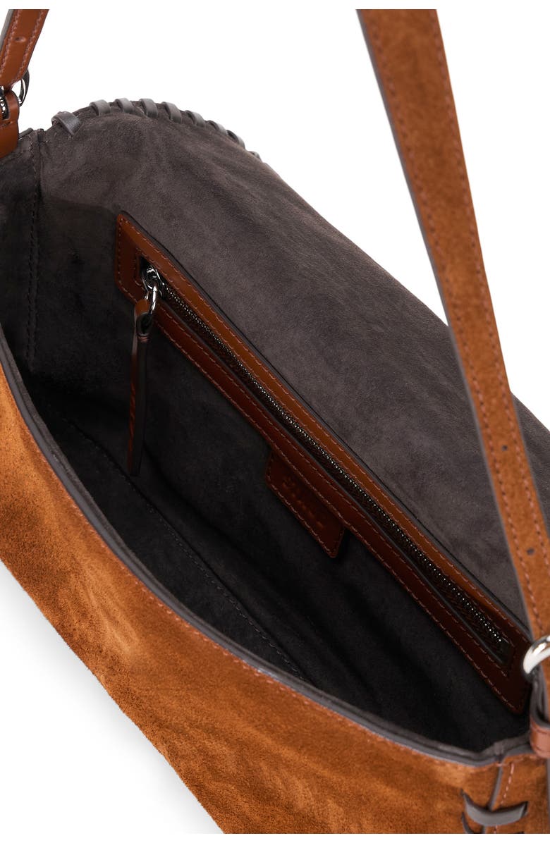 STAUD Harlow Suede Shoulder Bag, Alternate, color, Tabacco/ Espresso