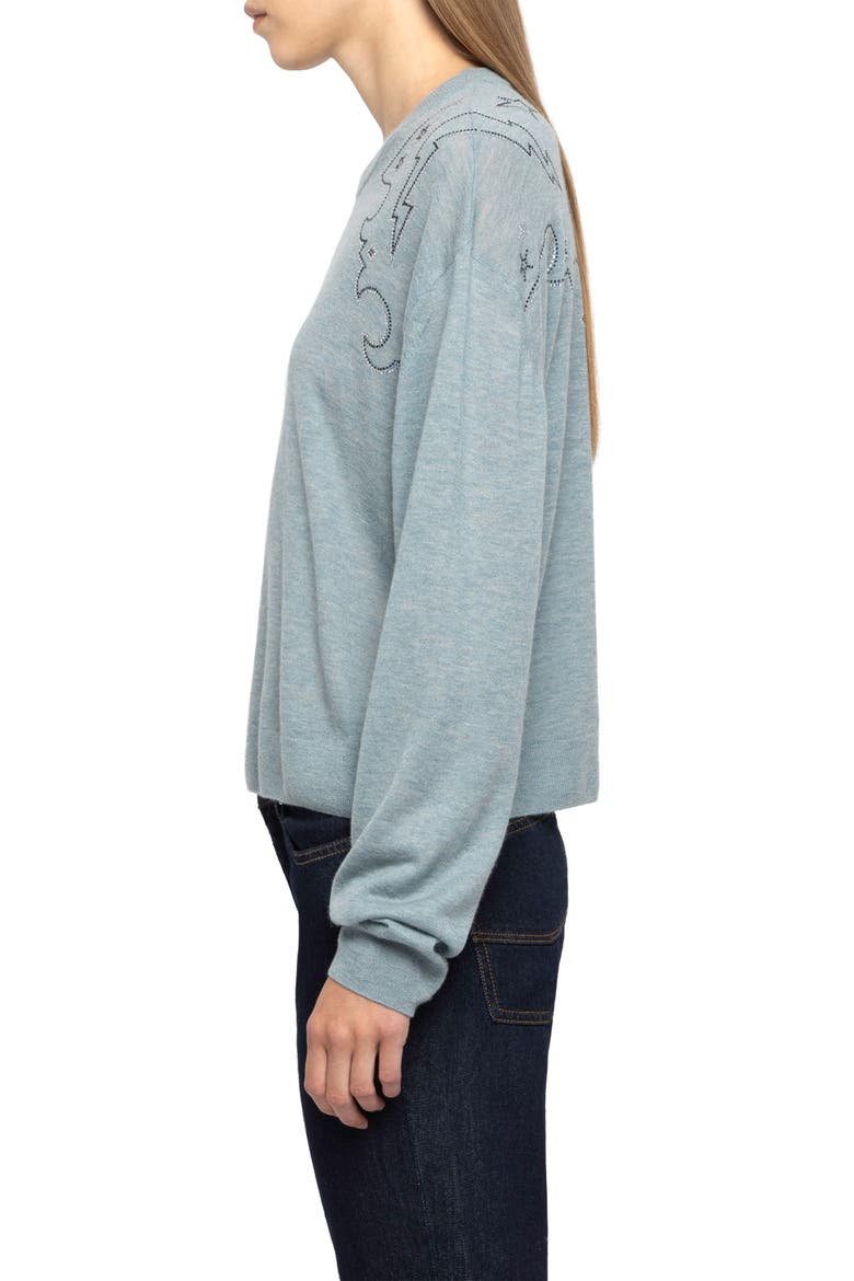 Swapy Sequin Embellished Cashmere Sweater, Alternate, color, FROZEN