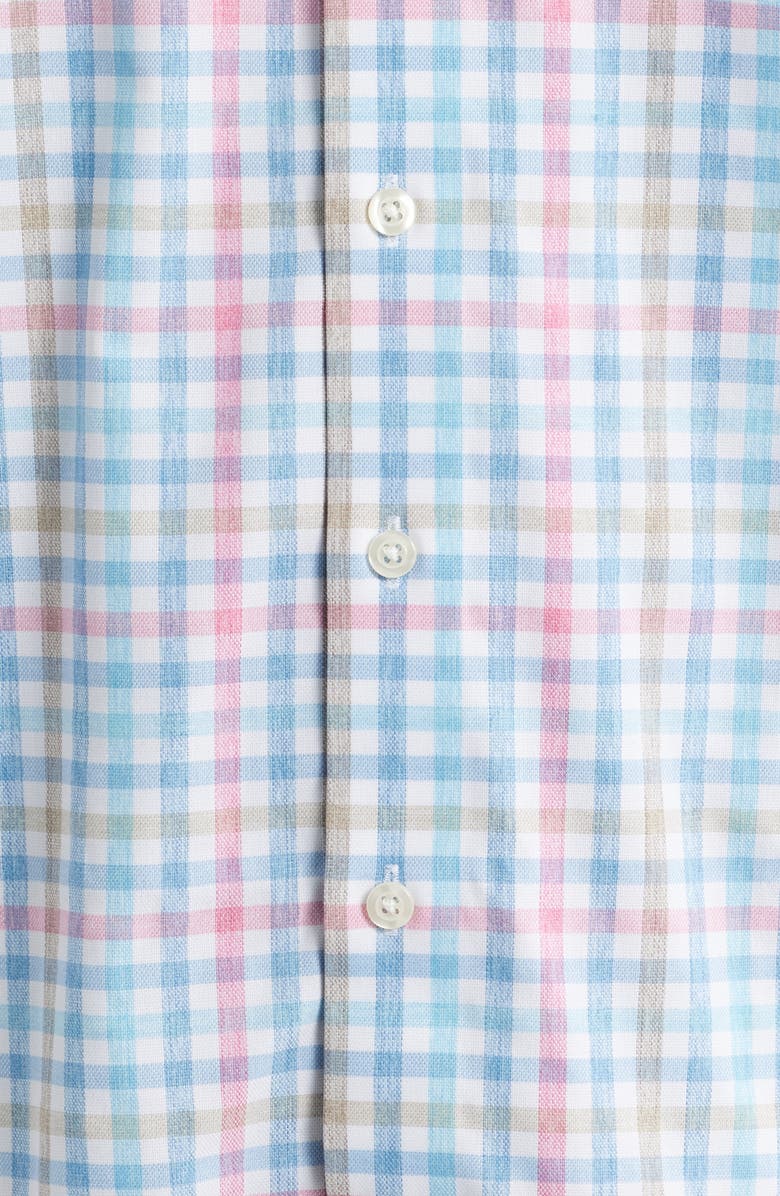 johnnie-O Yosef Check Everyday Performance Button-Down Shirt, Alternate, color, Navy