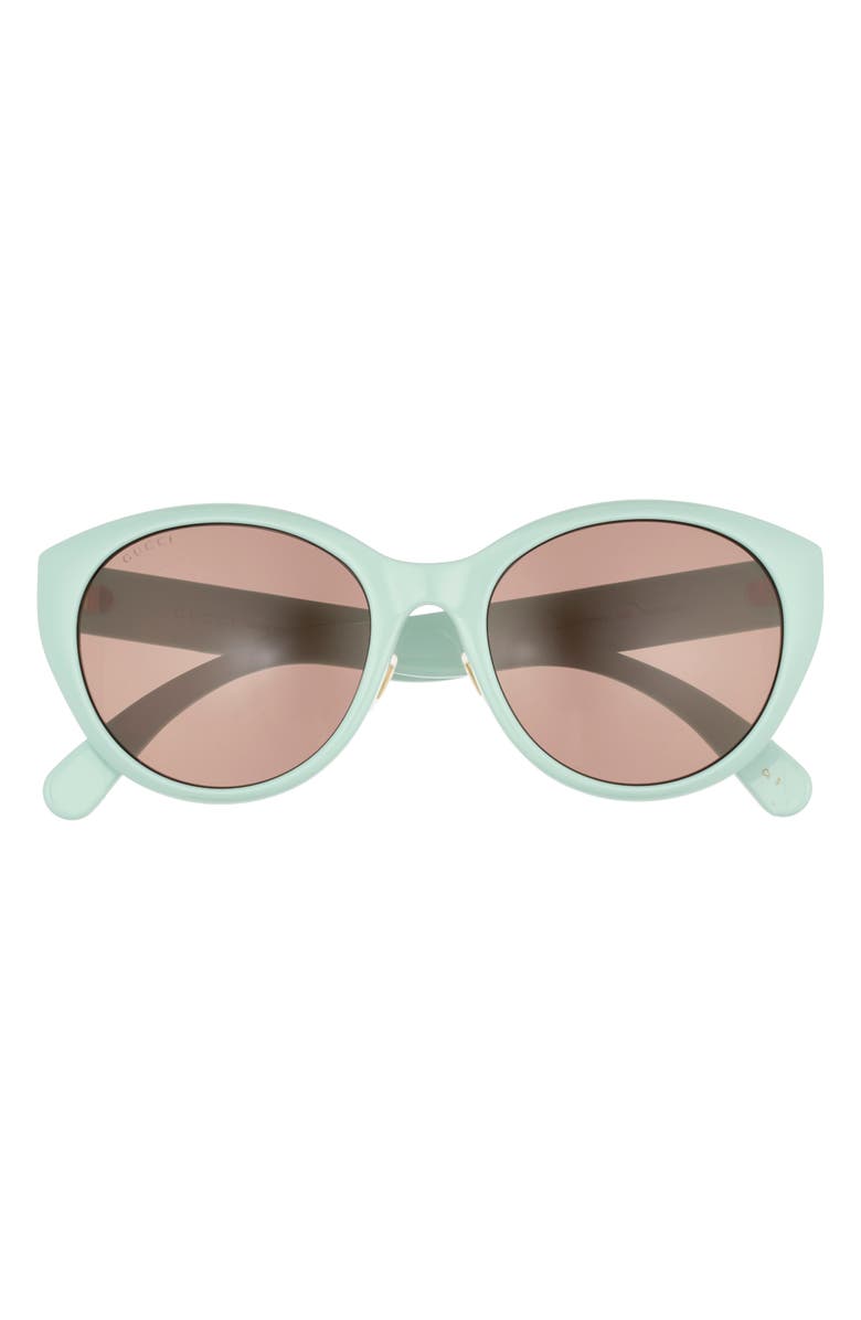 Gucci 56mm Cat Eye Sunglasses, Main, color, Green Green Brown