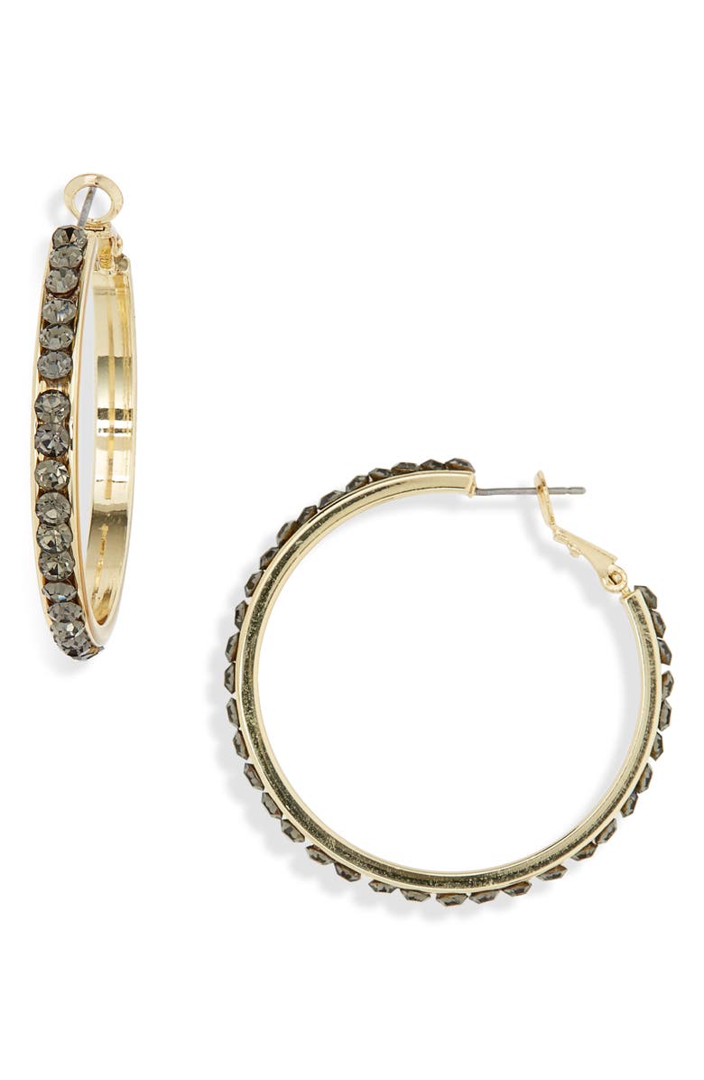 Stella + Ruby Crystal Hoop Earrings, Main, color,