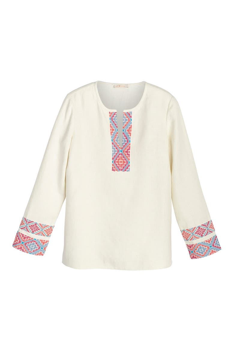 Piece & Co. and Tory Burch 'McKenna' Tunic (Nordstrom Exclusive), Alternate, color, IVORY MULTI