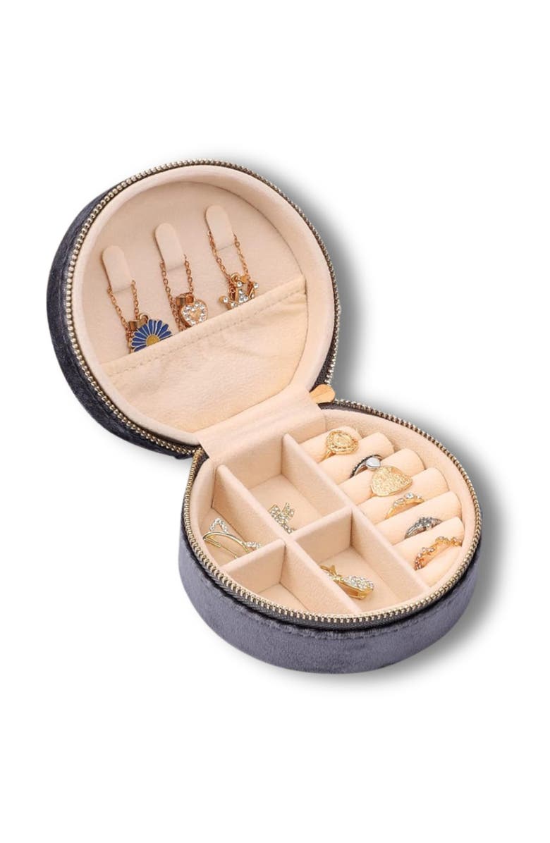 Emma Rae Velvet Circle Jewelry Case, Alternate, color,